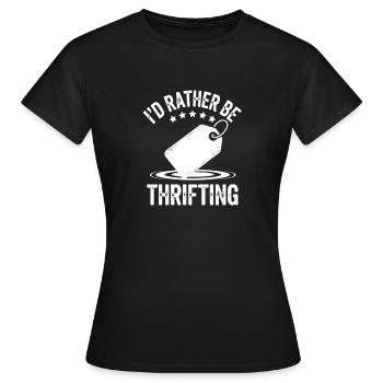 Je préfère faire de la friperie - T-shirt Femme - noir - Devant - AI Model Female 172 dark (172cm)
