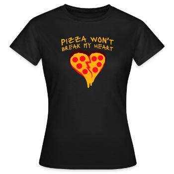 La pizza ne me brisera pas le cœur La nourriture aime l’humour - T-shirt Femme - noir - Devant - AI Model Female 172 dark (172cm)