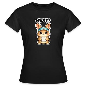 Next Bunny Note Sticker - Women's T-Shirt - black - Front - AI Model Female 172 dark (172cm)