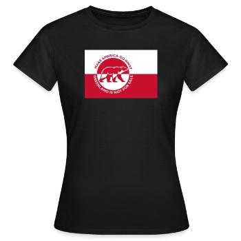 Groenland - Faire disparaître l’Amérique (Édition drapeau) - T-shirt Femme - noir - Devant - AI Model Female 172 dark (172cm)