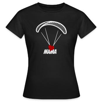 Maman parapentiste avec du cœur - T-shirt Femme - noir - Devant - AI Model Female 172 dark (172cm)