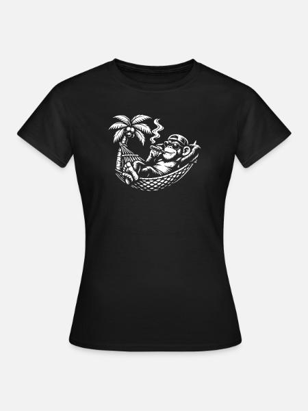 Chill Monkey Hammock Cigar - Frauen T-Shirt - Schwarz