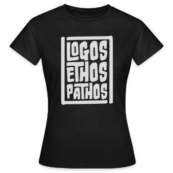 Logos Ethos Pathos Rhetoric Philosophy Student - Women's T-Shirt - black - Front - AI Model Female 172 dark (172cm)