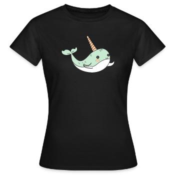 Narwal - Frauen T-Shirt - Schwarz - Vorne - AI Model Female 172 dark (172cm)