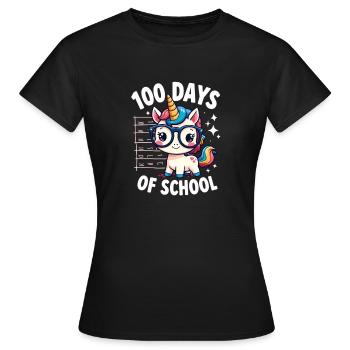 100e jour d’école 100 jour d’école des enfants - T-shirt Femme - noir - Devant - AI Model Female 172 dark (172cm)