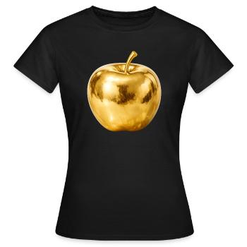 Pomme d’Or – Brillance Premium - T-shirt Femme - noir - Devant - AI Model Female 172 dark (172cm)