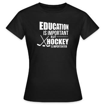 L’école est importante mais le hockey est plus important - T-shirt Femme - noir - Devant - AI Model Female 172 dark (172cm)