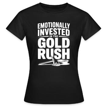 Emotional in den Goldrausch investiert - Frauen T-Shirt - Schwarz - Vorne - AI Model Female 172 dark (172cm)