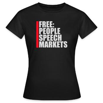 Marché de la liberté d’expression Peuple Libertarian Freedom Logo - T-shirt Femme - noir - Devant - AI Model Female 172 dark (172cm)