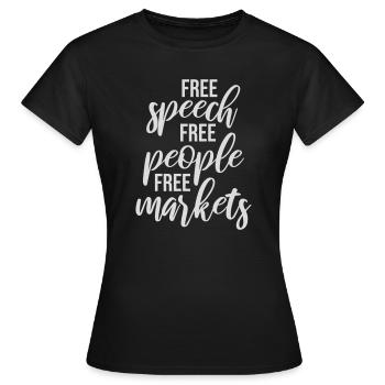 Marché de la liberté d’expression Peuple Libertarian Freedom Logo - T-shirt Femme - noir - Devant - AI Model Female 172 dark (172cm)