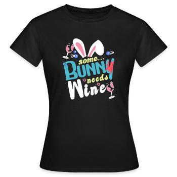 Some rabbit needs some wine - Women's T-Shirt - black - Front - AI Model Female 172 dark (172cm)