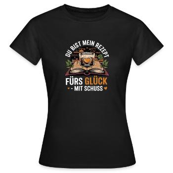 Tu es ma recette pour le bonheur avec un shot - T-shirt Femme - noir - Devant - AI Model Female 172 dark (172cm)