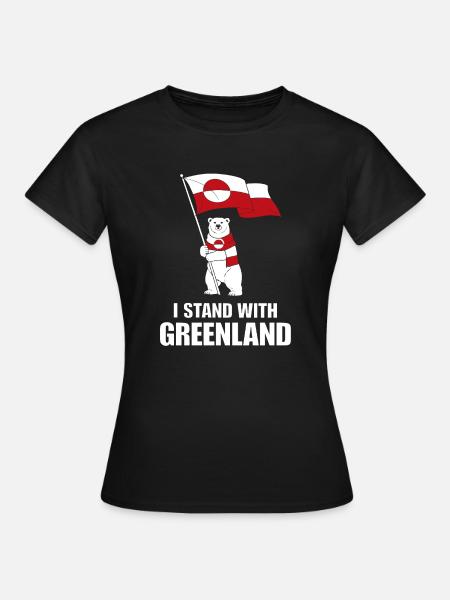 Soutien Groenland: Ours et Drapeau - T-shirt Femme - noir