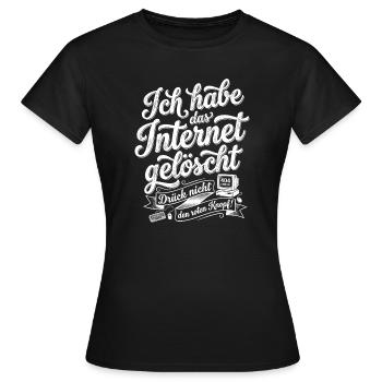 J’ai supprimé Internet - T-shirt Femme - noir - Devant - AI Model Female 172 dark (172cm)