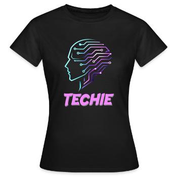 Neon Head Circuit Techie - Women's T-Shirt - black - Front - AI Model Female 172 dark (172cm)