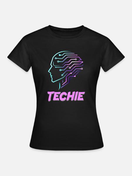 Neon Kopf Schaltkreis Techie - Frauen T-Shirt - Schwarz