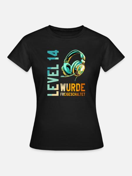 14. Geburtstag Junge Mädchen Teenager Level 14 - Frauen T-Shirt - Schwarz