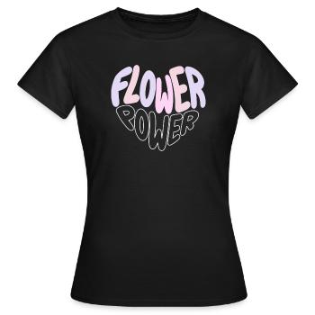 Pastel Flower Power Retro - Women's T-Shirt - black - Front - AI Model Female 172 dark (172cm)