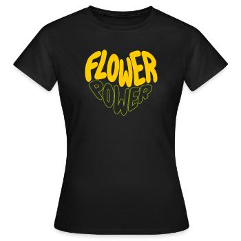 Flower Power Retro Print - Women's T-Shirt - black - Front - AI Model Female 172 dark (172cm)