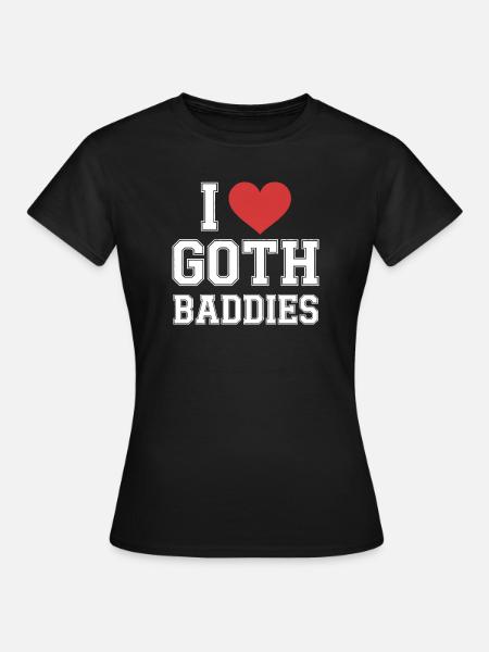 Ich Herz Goth-Bösewichte - Frauen T-Shirt - Schwarz