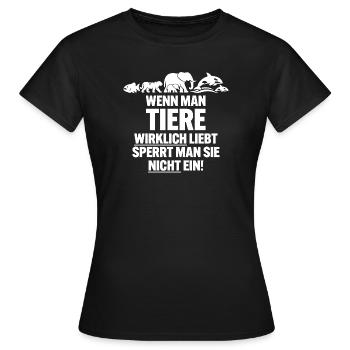 Wild animals do not belong in zoos - Women's T-Shirt - black - Front - AI Model Female 172 dark (172cm)