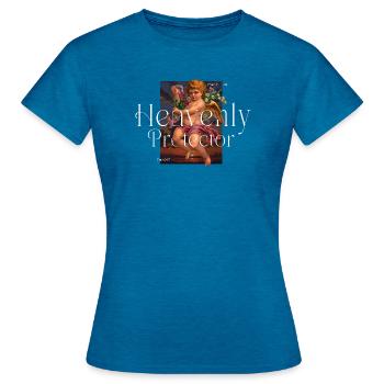 Himmlischer Beschützer - Frauen T-Shirt - Antikblaues Saphir meliert - Vorne - AI Model Female 172 dark (172cm)