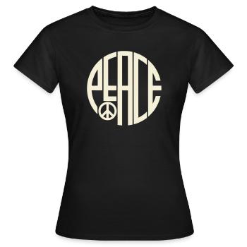 Typographie Art déco de la paix - T-shirt Femme - noir - Devant - AI Model Female 172 dark (172cm)