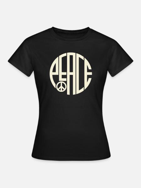 Peace Art Deco Typography - Women's T-Shirt - black