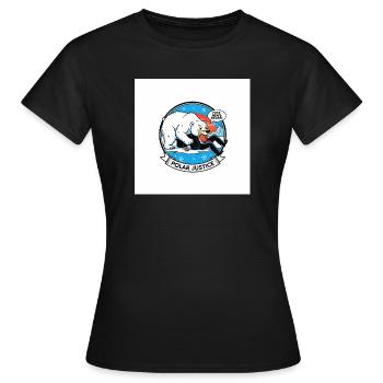 PolarJustice Karikatur - Frauen T-Shirt - Schwarz - Vorne - AI Model Female 172 dark (172cm)