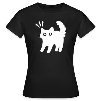 Kater Katze - Frauen T-Shirt - Schwarz - Vorne - AI Model Female 172 dark (172cm)