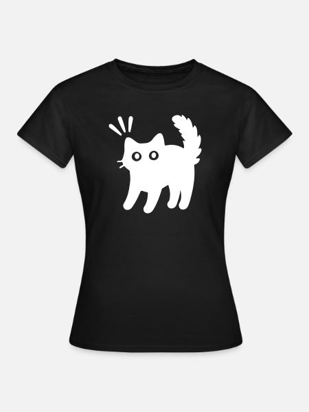Kater Katze - Frauen T-Shirt - Schwarz