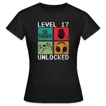 17. Geburtstag Level 17 unlocked - Frauen T-Shirt - Schwarz - Vorne - AI Model Female 172 dark (172cm)