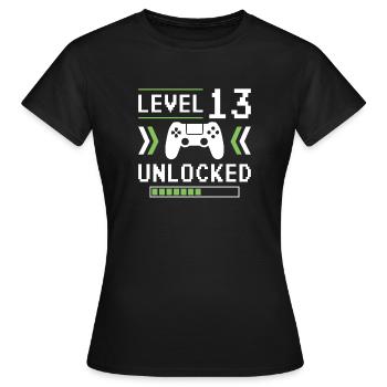 Niveau 13 - T-shirt Femme - noir - Devant - AI Model Female 172 dark (172cm)