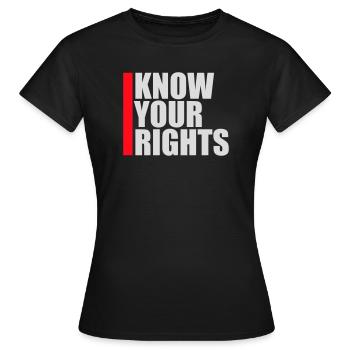 Connaissez vos droits Activisme Justice Liberté - T-shirt Femme - noir - Devant - AI Model Female 172 dark (172cm)