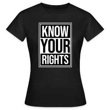 Connaissez vos droits Activisme Justice Liberté - T-shirt Femme - noir - Devant - AI Model Female 172 dark (172cm)