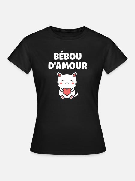 Liebe Beboo Katzenherz - Frauen T-Shirt - Schwarz