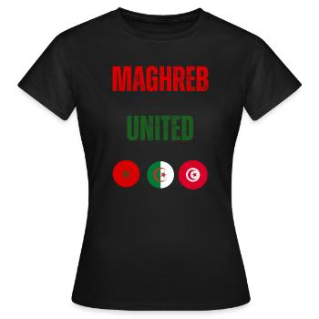 Maghreb United - Algerie Maroc Tunisie - T-shirt Femme - noir - Devant - AI Model Female 172 dark (172cm)