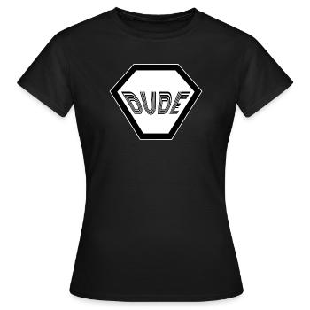 Dude Retro Mann Junggeselle Männer Typ Kerl - Frauen T-Shirt - Schwarz - Vorne - AI Model Female 172 dark (172cm)