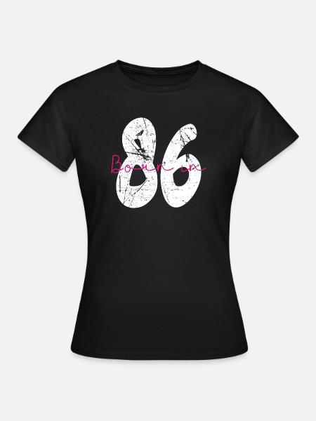 Born in 86 Neon Retro - Frauen T-Shirt - Schwarz