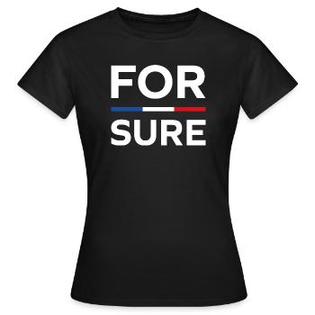 macron Ganz sicher - Frauen T-Shirt - Schwarz - Vorne - AI Model Female 172 dark (172cm)