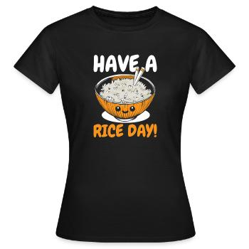 Un amateur de riz qui dit - Bonne journée de riz - T-shirt Femme - noir - Devant - AI Model Female 172 dark (172cm)