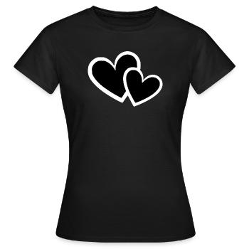 Herz schwarz weiß Geschenk  - Frauen T-Shirt - Schwarz - Vorne - AI Model Female 172 dark (172cm)