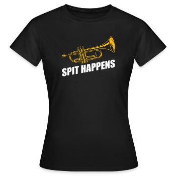 Spit happens trumpet player - Women's T-Shirt - black - Front - AI Model Female 172 dark (172cm)