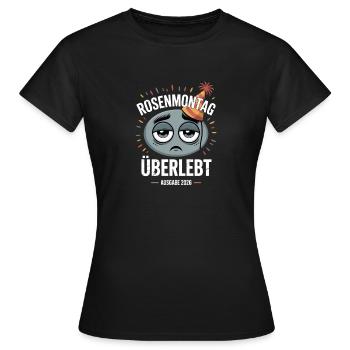 Rosenmontag Überlebt Ausgabe 2026 Karneval - Frauen T-Shirt - Schwarz - Vorne - AI Model Female 172 dark (172cm)