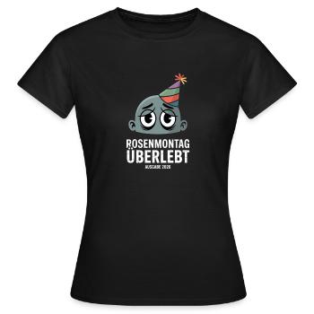 Rosenmontag Überlebt Ausgabe 2026 Kater Karneval - Frauen T-Shirt - Schwarz - Vorne - AI Model Female 172 dark (172cm)