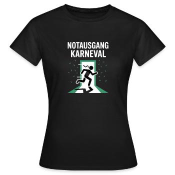 Emergency exit carnival escape for carnival grouches - Women's T-Shirt - black - Front - AI Model Female 172 dark (172cm)