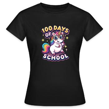 100e jour d’école 100 jour d’école des enfants - T-shirt Femme - noir - Devant - AI Model Female 172 dark (172cm)