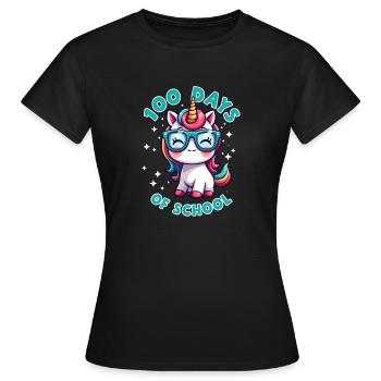 100e jour d’école 100 jour d’école des enfants - T-shirt Femme - noir - Devant - AI Model Female 172 dark (172cm)