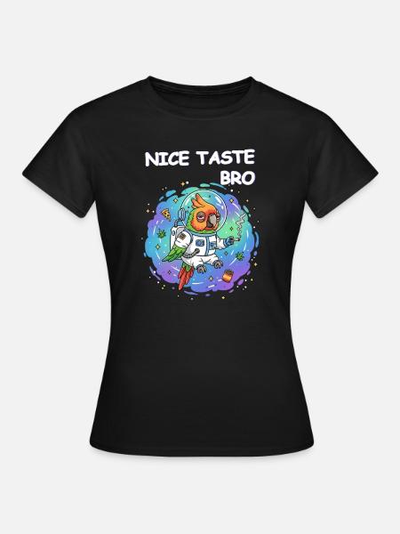 Space Weed Papagei - Frauen T-Shirt - Schwarz
