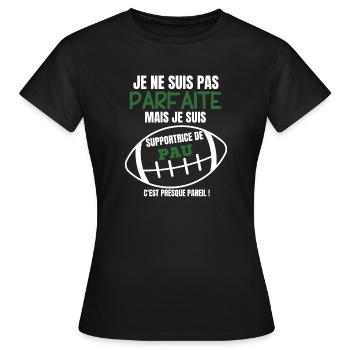 Unterstützer Rugby Pau Humor - Frauen T-Shirt - Schwarz - Vorne - AI Model Female 172 dark (172cm)